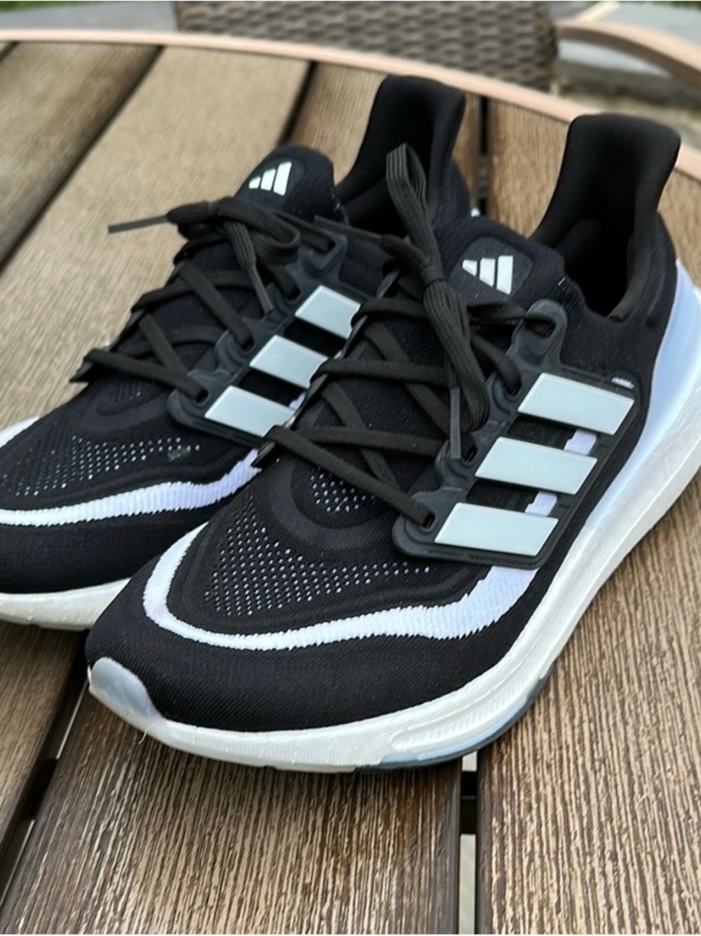 adidas ultras boost Black and White Lightweight Athletic Sneakers